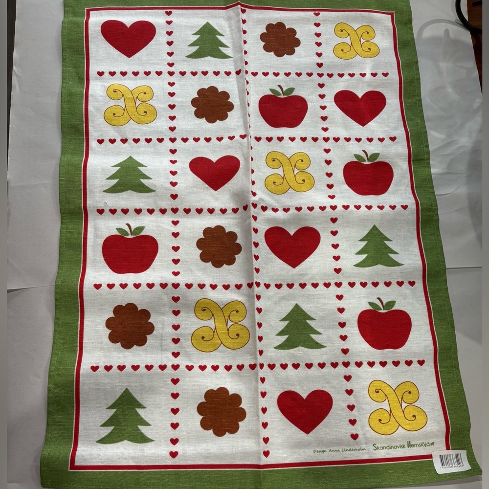 Swedish Linen Tea Towel‎ Skandinavisk Hemslojd Folk Design
